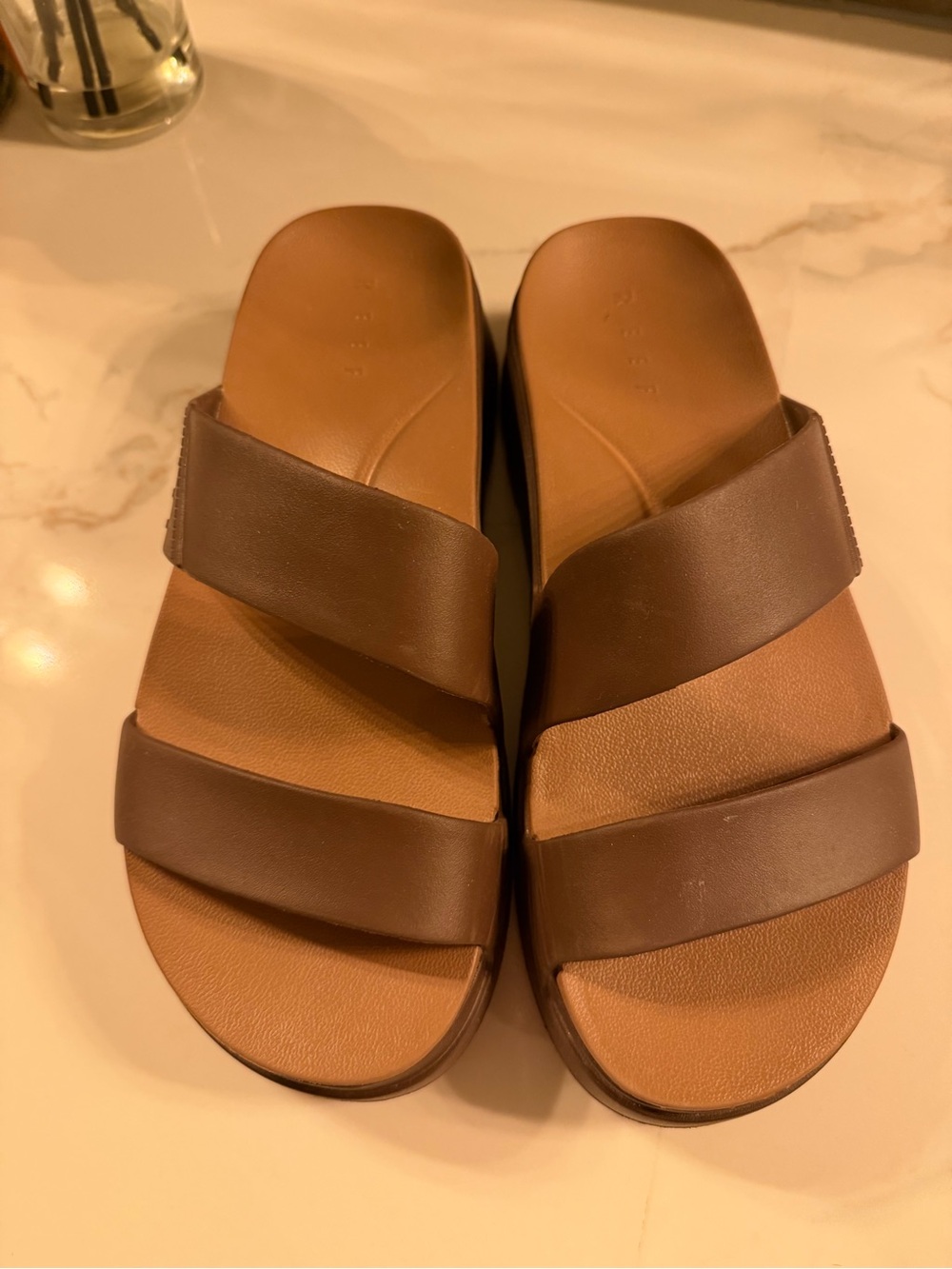 Reef Cali Solana Double-Strap Slide Sandals, Chocolate, W size 7 - Picture 2 of 6